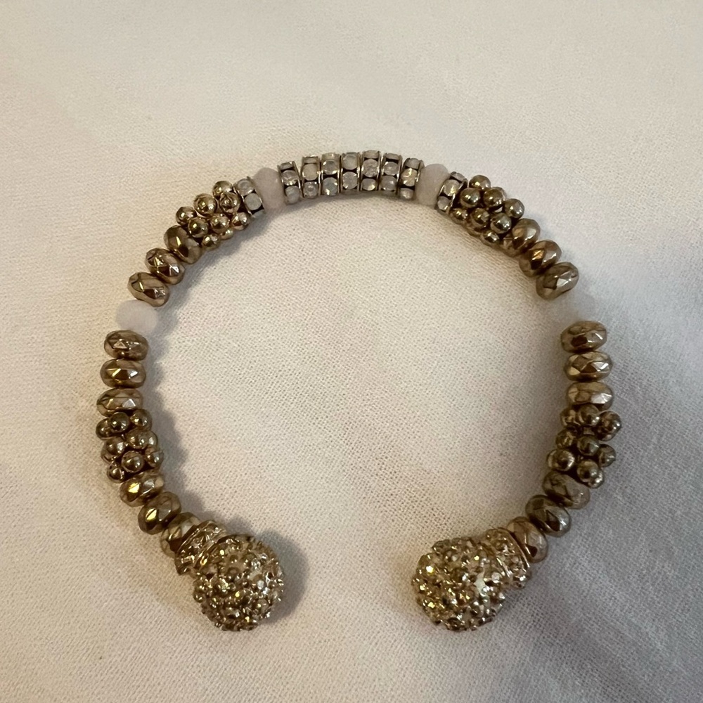 Beaded adjustable cuff bracelet